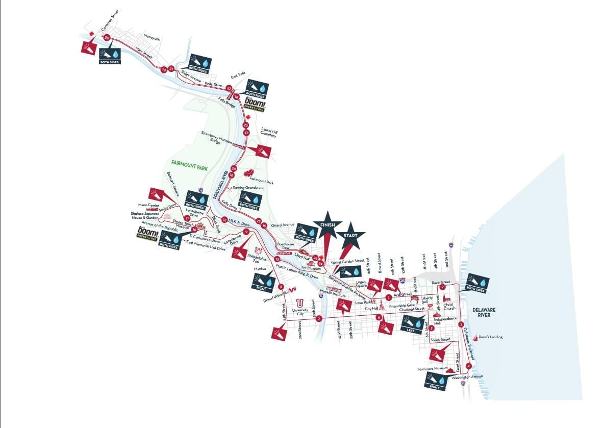 フィラデルフィアマラソン2015年の地図