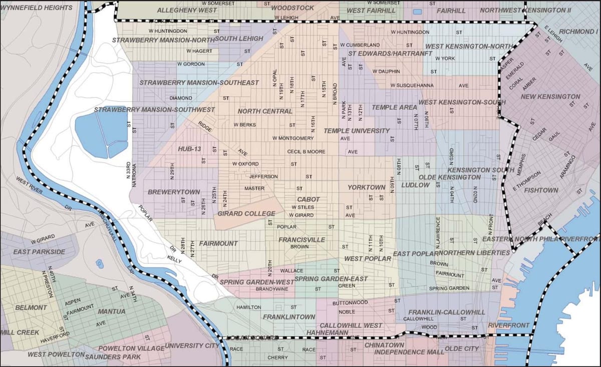 地図のフィラデルフィアbadlands