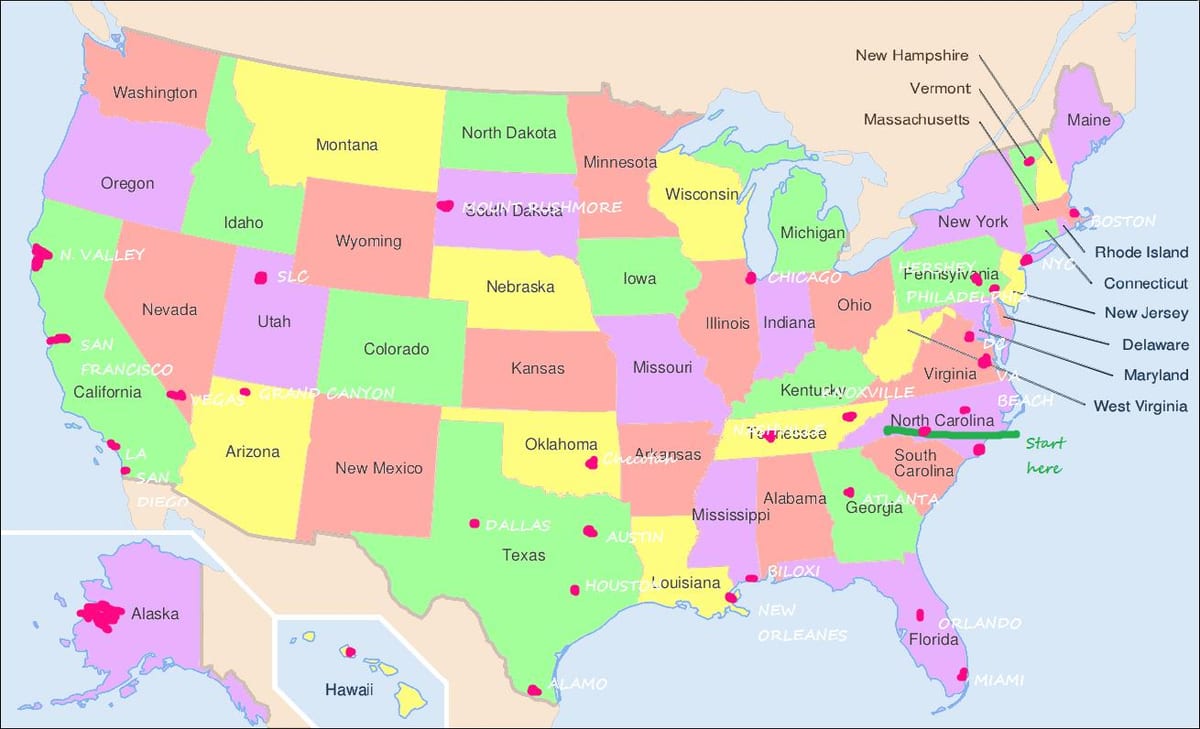 フィラデルフィアアメリカの地図