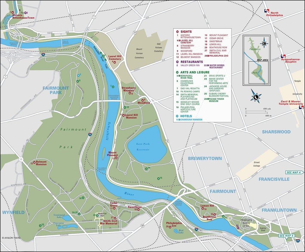 地図fairmountフィラデルフィア公園
