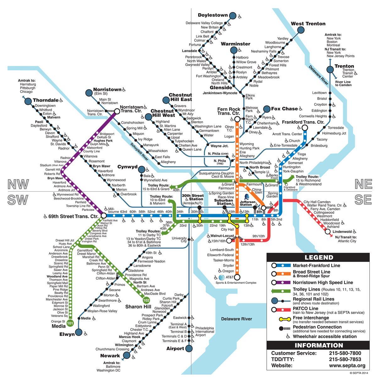 地図Phila地下鉄