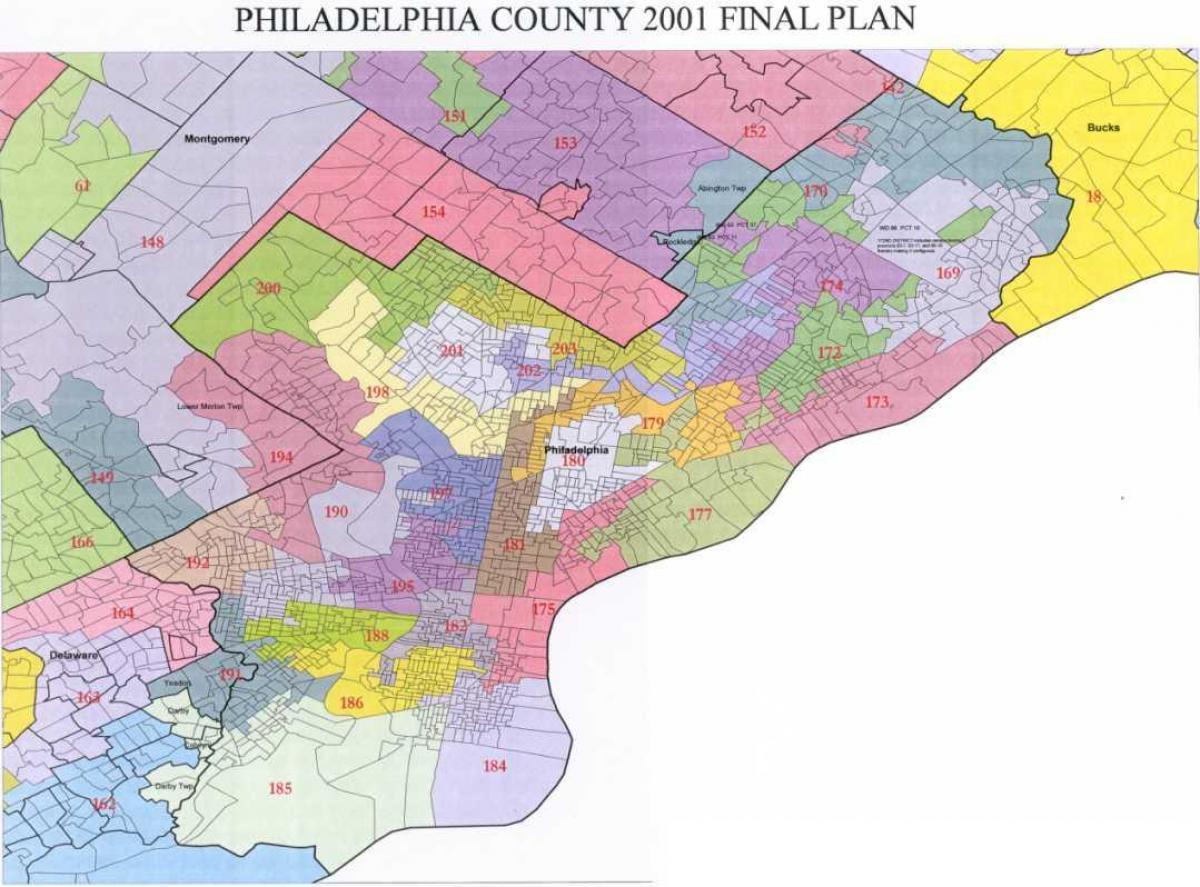 フィラデルフィア協議会の地区の地図