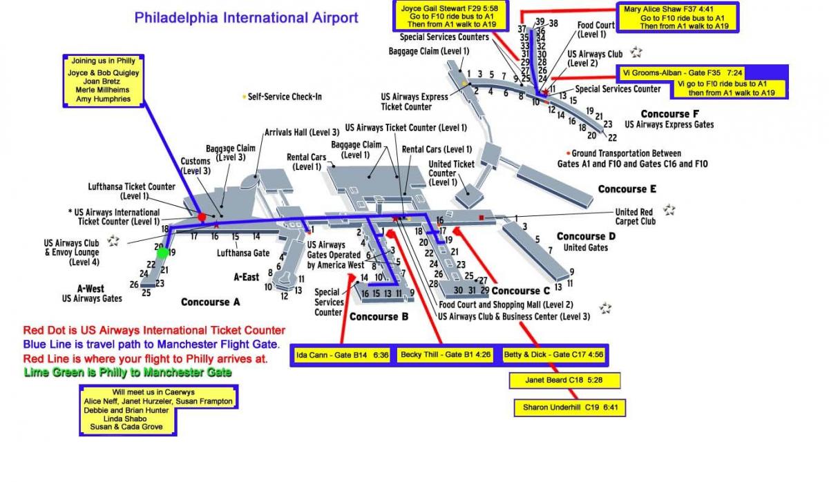 地図フィラデルフィア空港