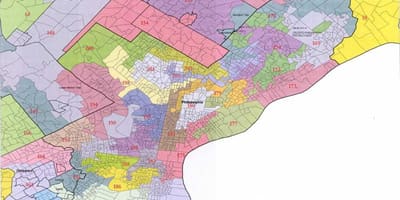 フィラデルフィア協議会の地区の地図