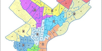 区の地図をフィラデルフィア